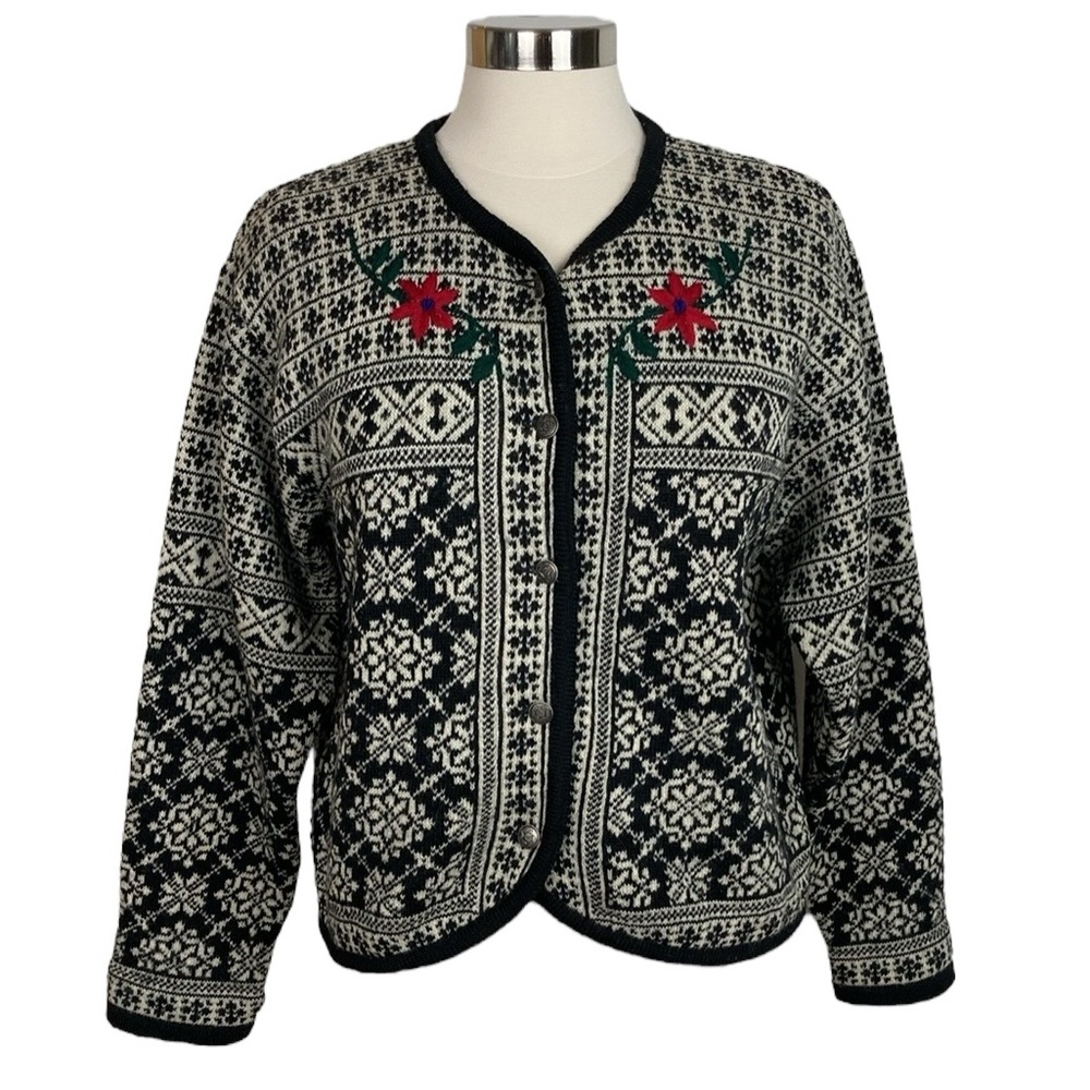 Vintage River Art Fair Isle Wool Cardigan